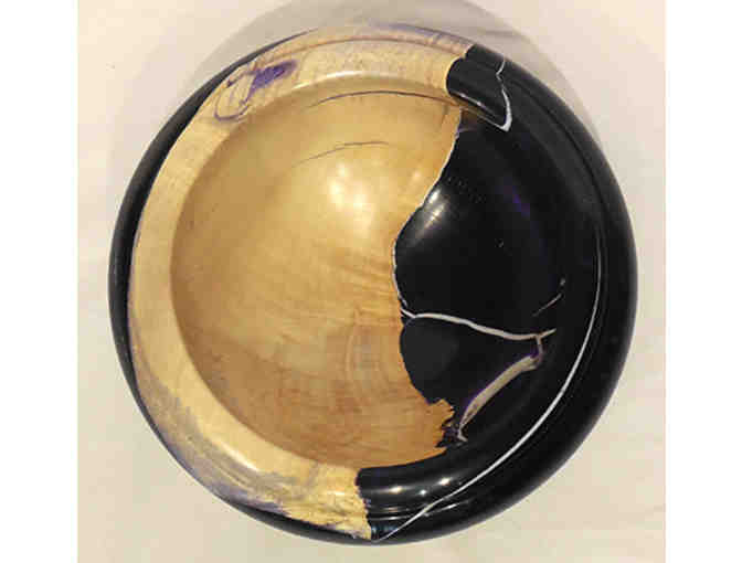 Handmade Wooden Purple Bowl