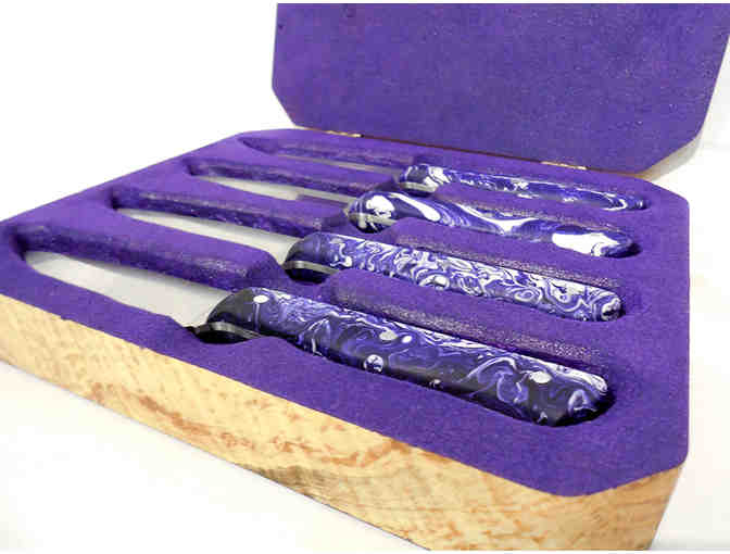 Purple and White Dinner Knife Set