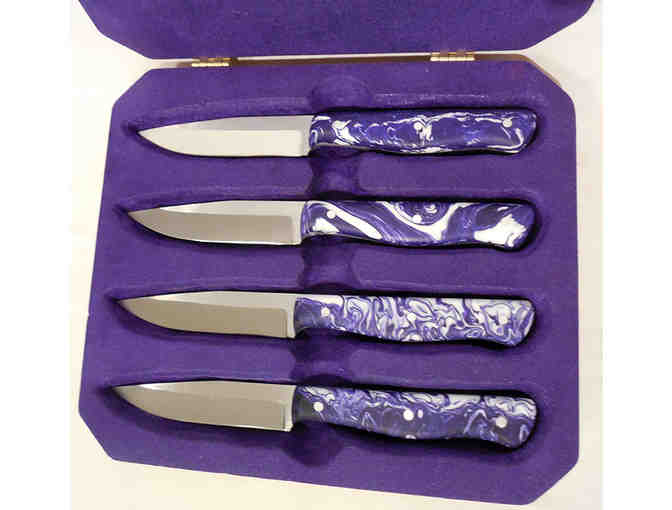 Purple and White Dinner Knife Set