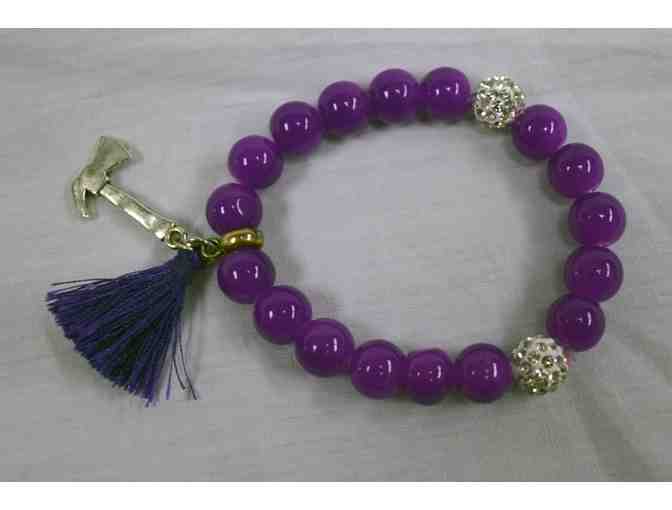 Purple Axe charm bracelet