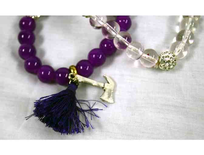 Purple Axe charm bracelet