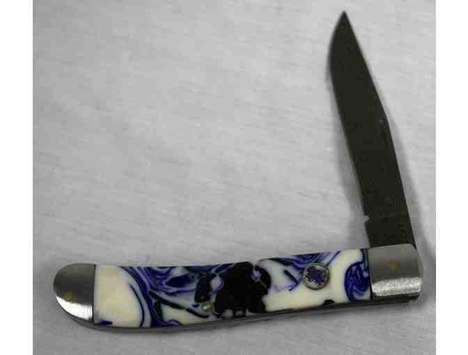 Purple and White SFA Pocket Knife