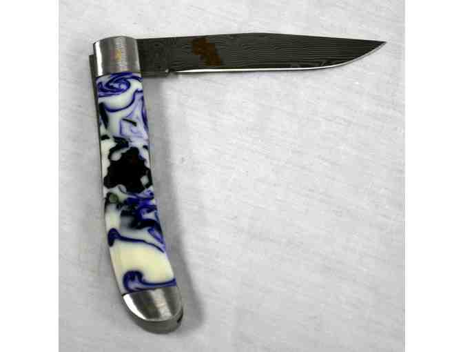 Purple and White SFA Pocket Knife