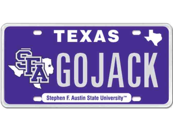 Ride with SFA Pride- Custom "You Pick Message" Plate Up For Auction! - Photo 1