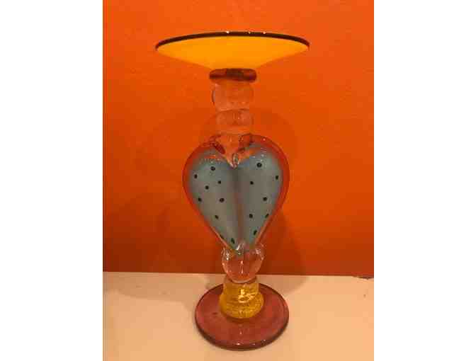 Hand Blown Glass Candle Holder - Photo 1