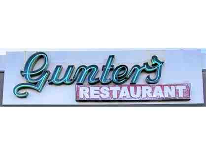 Gunter's Restaurant $100 gift certificate