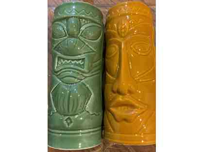 2 Inca Inspired Vases (1 Green and 1 Gold)