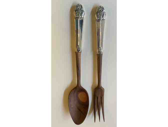 Silver Handle Salad Server Set by Wolfenden Silver Co