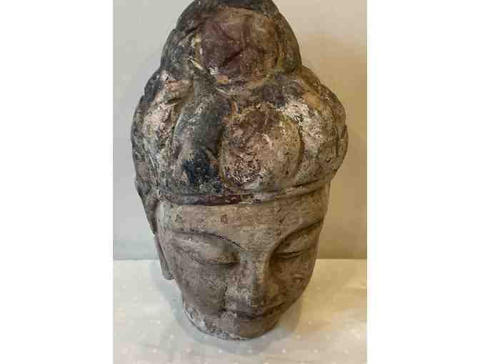 Budha Head Cast Plaster Sculpture - Photo 1