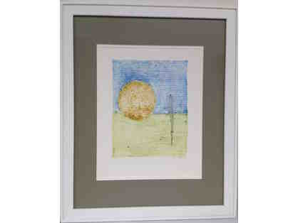 Abstract sunrise, color lithograph by Chana Goldberg