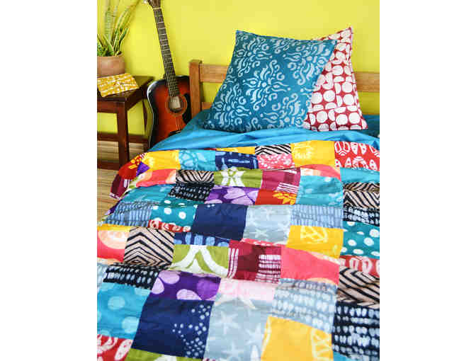 Organic Hand Batiked Patchwork Throw from Ghana