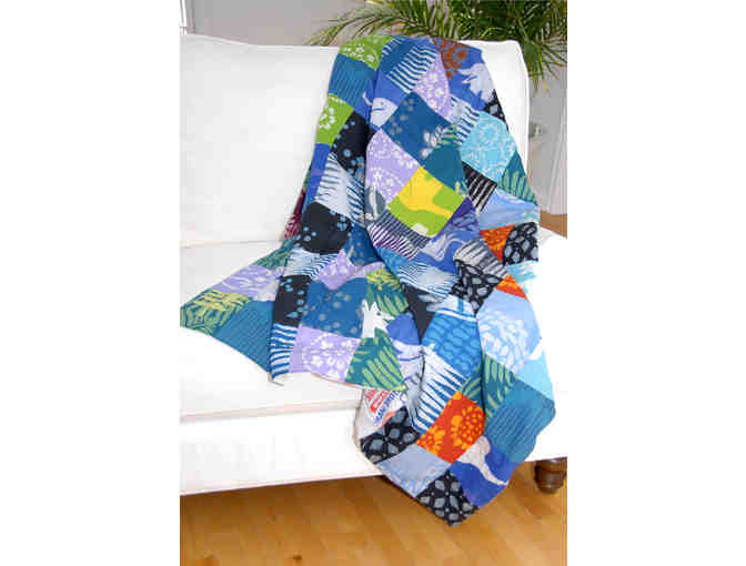 Organic Hand Batiked Patchwork Throw from Ghana