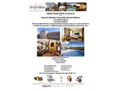 DRURY PLAZA HOTEL in Santa Fe: 1 night lodging ($500 value)