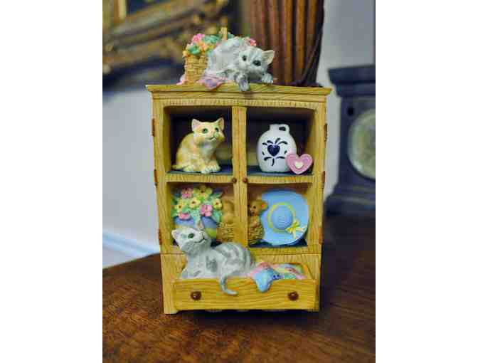 Kitties Playing In Cabinet - Music Box