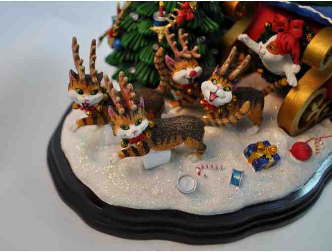 Danbury Mint Lighted Christmas Comical Cats Sleigh