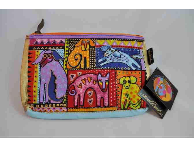 Laurel Burch Canvas Make Up/Misc. Bag- Cats and Dogs