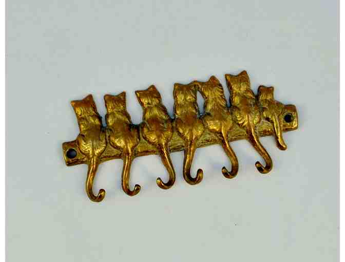 Brass Cats Key Holder