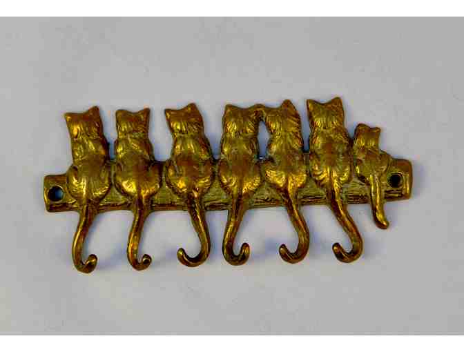 Brass Cats Key Holder