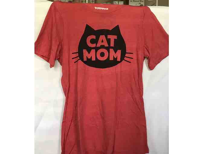 "Cat Mom" Tee Shirt- Size Medium, Women's Relaxed Fit - Photo 1