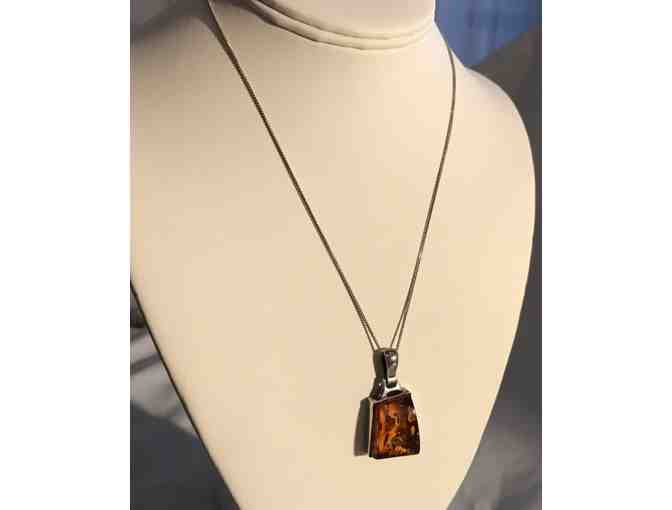 Pre owned Baltic Amber Necklace set in Sterling