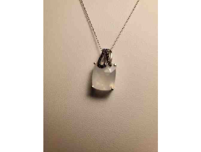 Black Diamond and Faceted Crystal Pendant