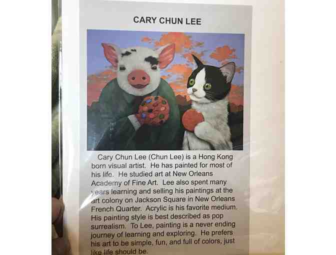 Grey and White Kitty Doll Print - Cary Chun Lee