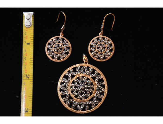 Gold-wash Sterling Silver Pendant and Earrings Set