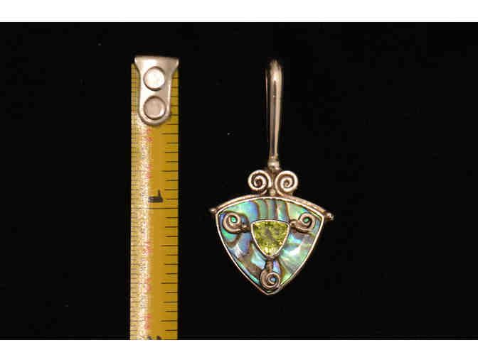 Abalone and Peridot Sterling Silver Pendant