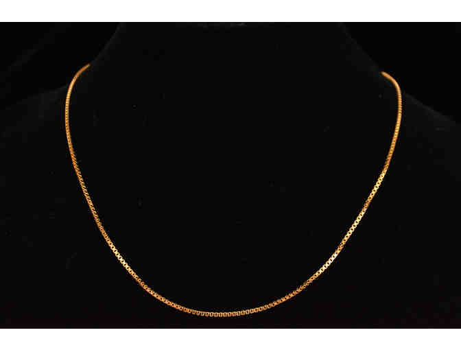 18K Gold Box Link Chain Necklace 20-inch