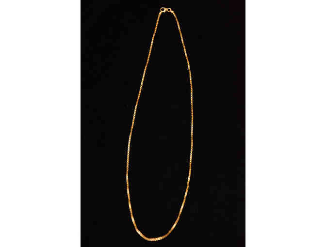 18K Gold Box Link Chain Necklace 20-inch