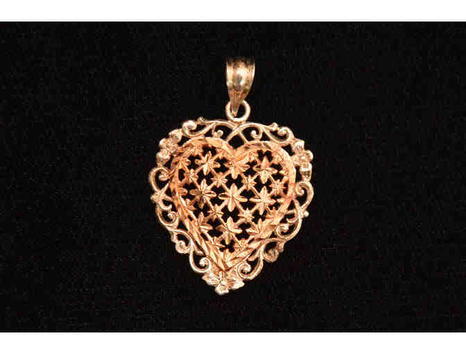 Gold Wash Silver Heart Pendant
