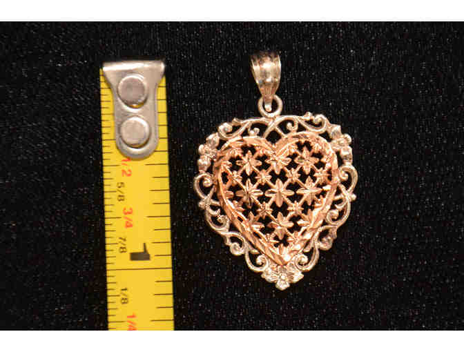 Gold Wash Silver Heart Pendant