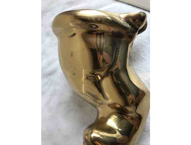 Vintage Lacquered Solid Brass Cat