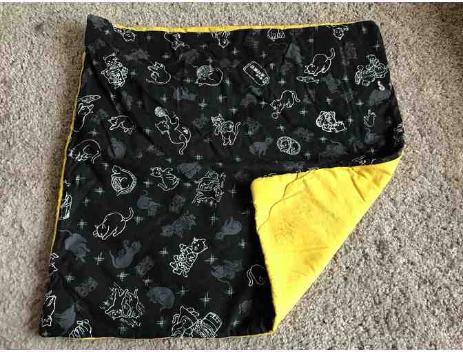 Nip Mat - Black with White and Grey Cats Oriental Design