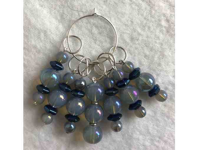 Beaded Stitch Marker - Pearlescent Blues - Photo 1