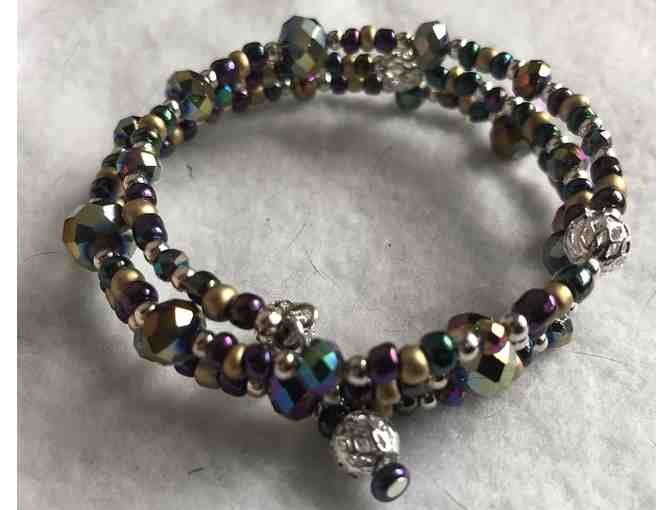 Lightweight Beaded Wrap Bracelet - Metallic Tones