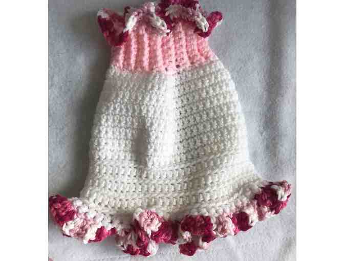 Cat Sweater - White and Pink With Ruffles