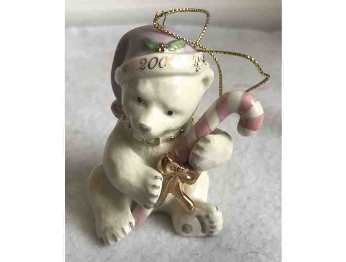 Lot of 2 Lenox Christmas Ornaments - Bear and Snowman