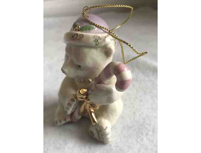 Lot of 2 Lenox Christmas Ornaments - Bear and Snowman