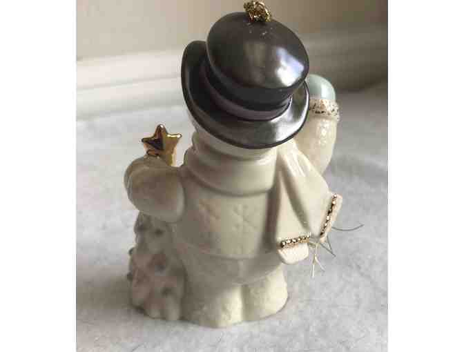 Lot of 2 Lenox Christmas Ornaments - Bear and Snowman