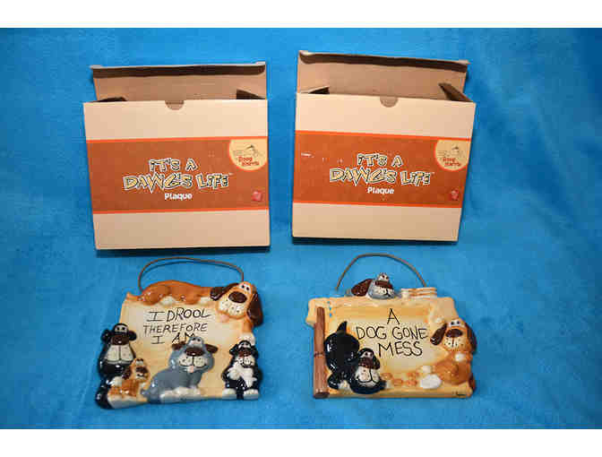 Pair of 'It's a Dawg's Life' Dog Wall Plaques
