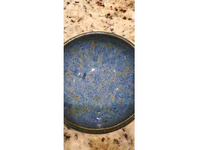 Hand Thrown Ceramic Cat Bowls- Blue