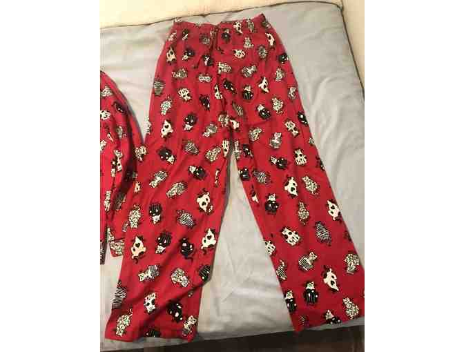 Red Flannel Cat Pajamas - Medium