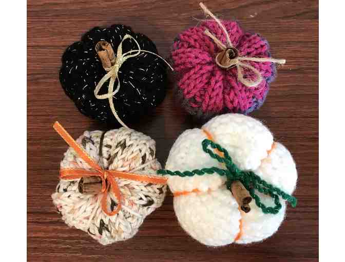 Hand Knit Pumpkins (4) - Lot E