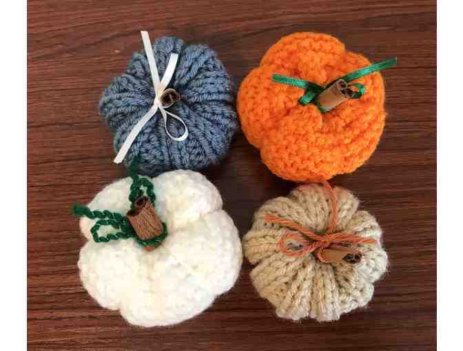 Hand Knit Pumpkins (4) - Lot G