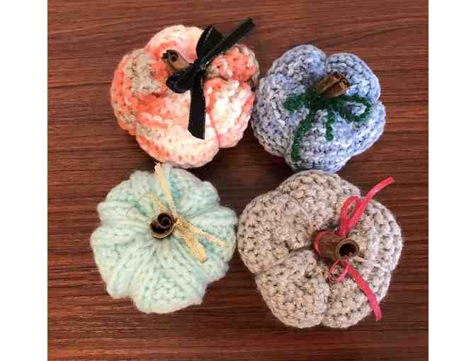 Hand Knit Pumpkins (4) - Lot H