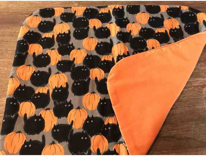 Cat Mat - Black Cat With Pumpkins/Orange