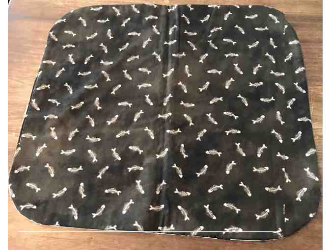 Cat Mat - Floral Cats/Black and White Fishbone