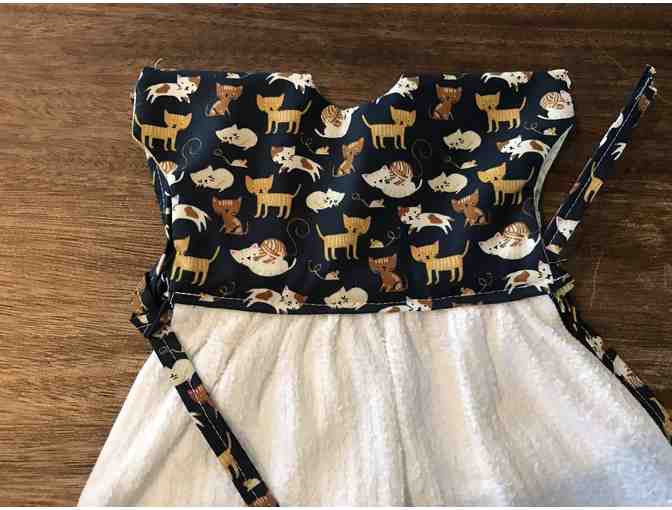 Decorative Kitchen Towels - Dark Blue with Cats