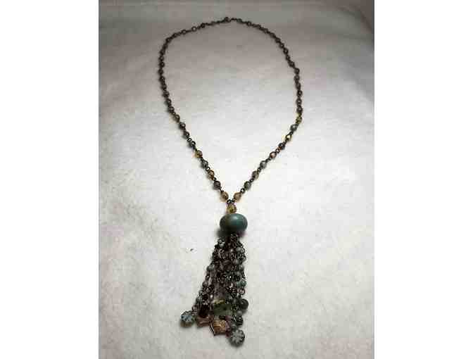 Czech Glass and Turquoise Beaded Necklace
